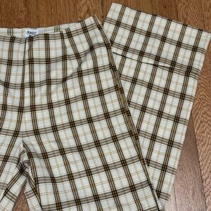 Princess Polly / Plaid Trousers in Cream and Brown